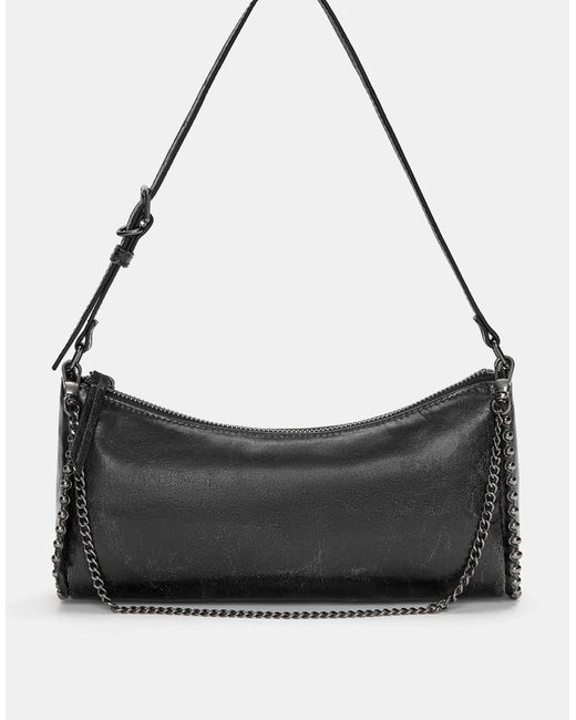 Pull&Bear Black – verzierte schultertasche