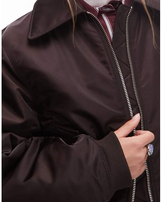 Giacca Bomber Marrone Con Colletto Imbottito E Zip di & Other Stories in Brown