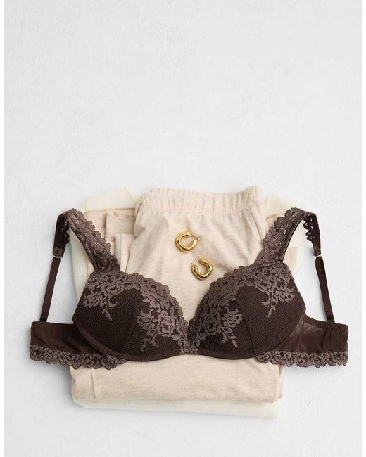 Intimissimi Brown Pretty Flowers Gioia Super Push-Up Bra