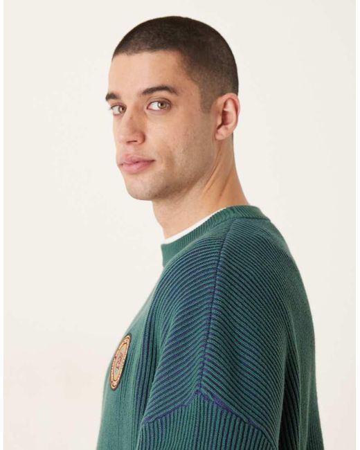 Prohibited Green Knitted Crewneck Jumper for men