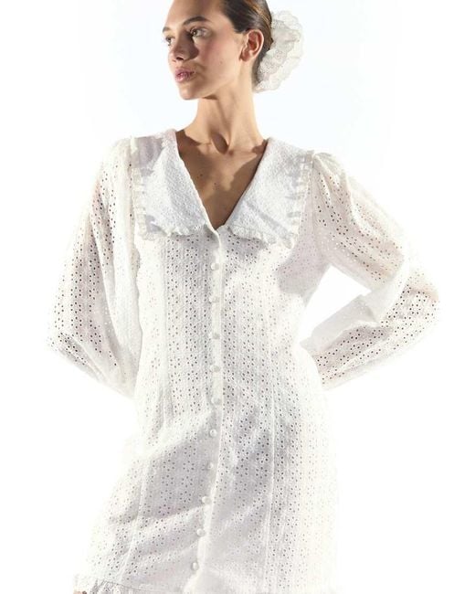 Collective The Label White Button Down Mini Dress