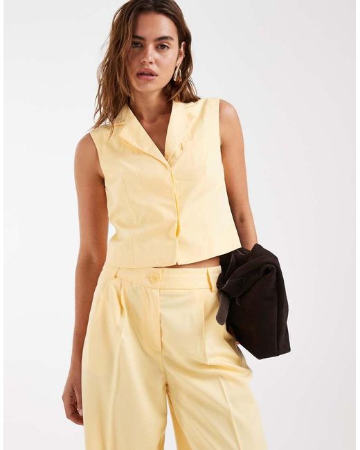 Vero Moda Natural Tailored Boxy Waistcoat