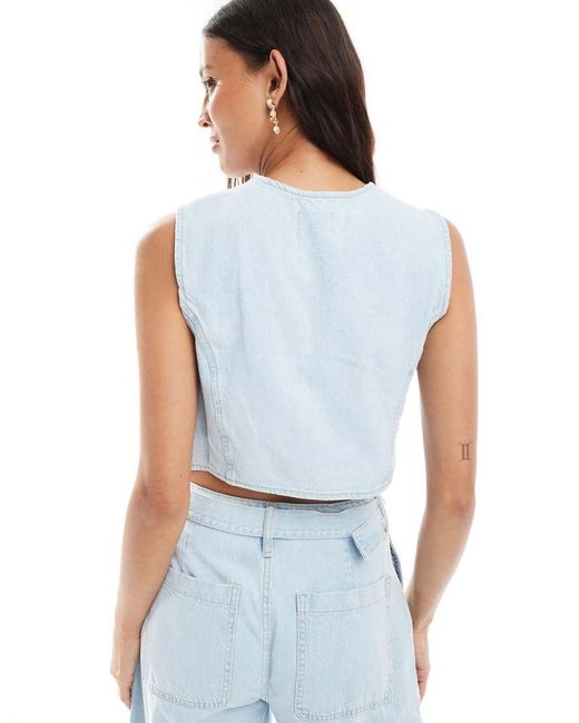 ASOS Blue Denim Waistcoat Co-ord