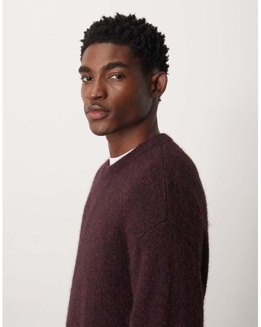 Jersey Burdeos Jaspeado De Mezcla De Lana De -Rojo Weekday de hombre de color Red