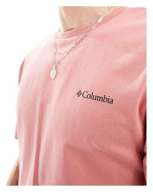 North cascades - t-shirt con stampa sul retro di Columbia in Pink da Uomo