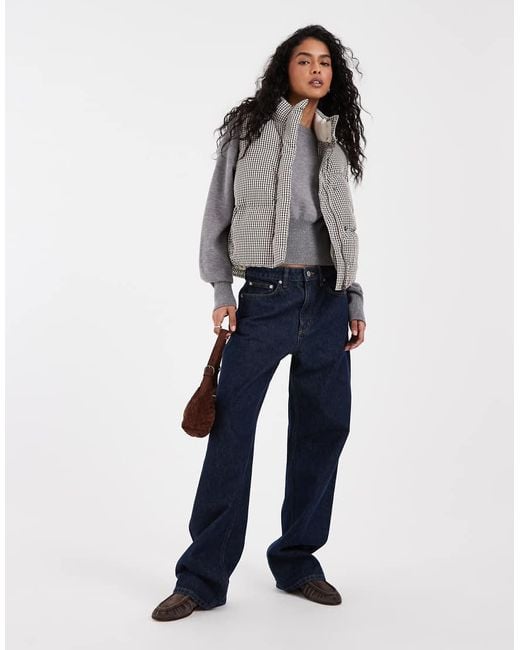 Levi's Gray Tate Micro Check Puffer Gilet
