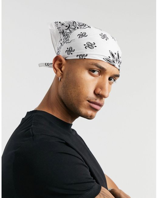 ASOS Cotton With Black Paisley Print in White for Men | Lyst