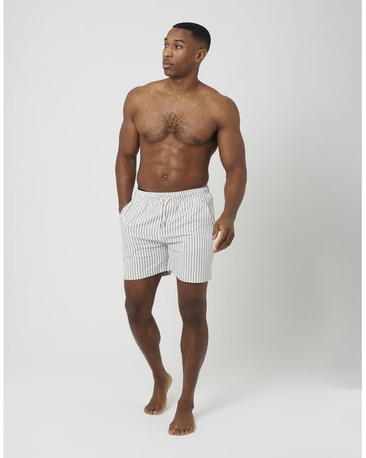 Brave Soul White Elasticated Swimshorts for men