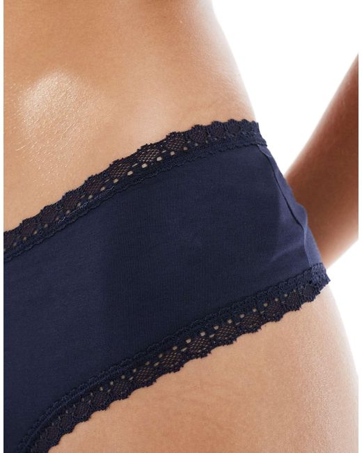 ASOS Red 2 Pack Hipster Boyshort Briefs With Lace Trim And Buttons