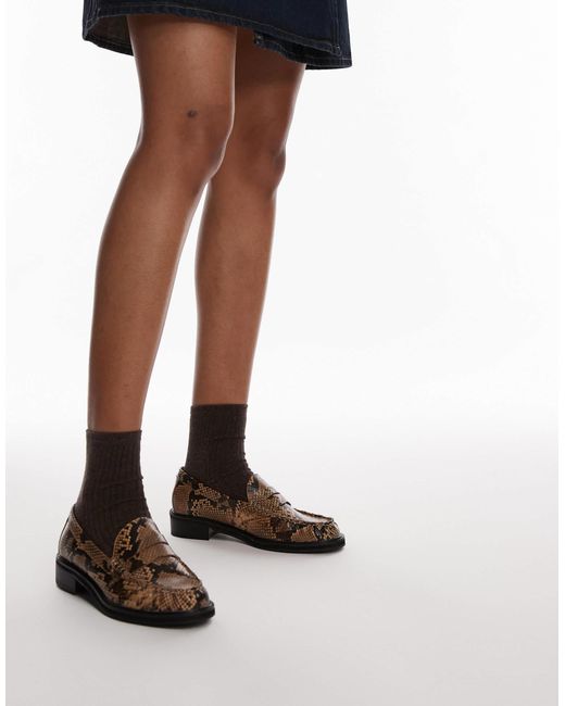 TOPSHOP Black Carter Loafers With Ruched Detail