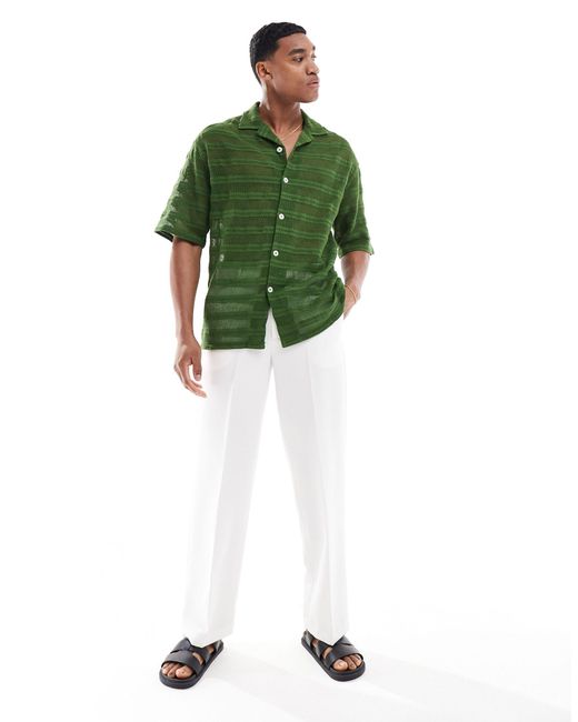 ASOS Green Oversized Revere Shirt for men