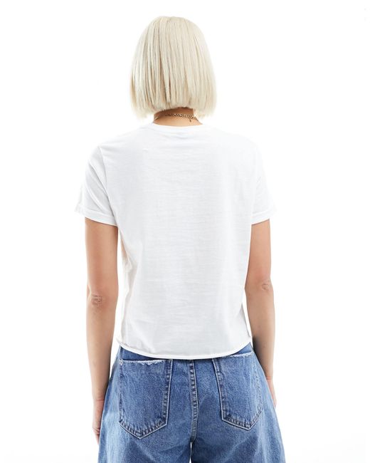 T-shirt mini bianca con stampa con gambero di ASOS in Blue