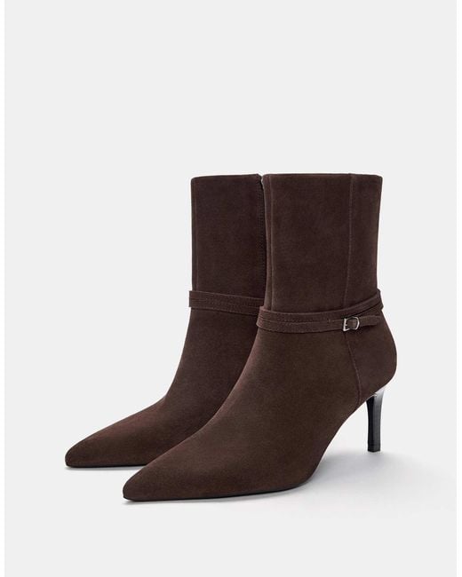 Pull&Bear Brown – leder-stiefeletten