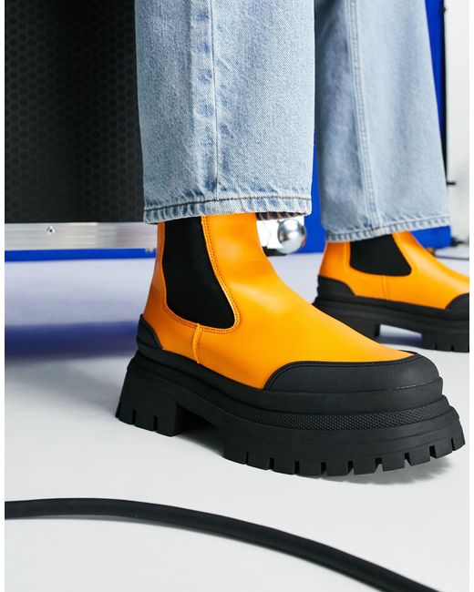 Botas chelsea s ASOS de hombre de color Naranja | Lyst