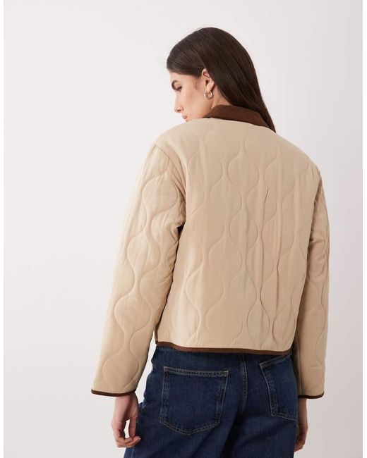 Jdy Blue Contrast Detail Quilted Jacket