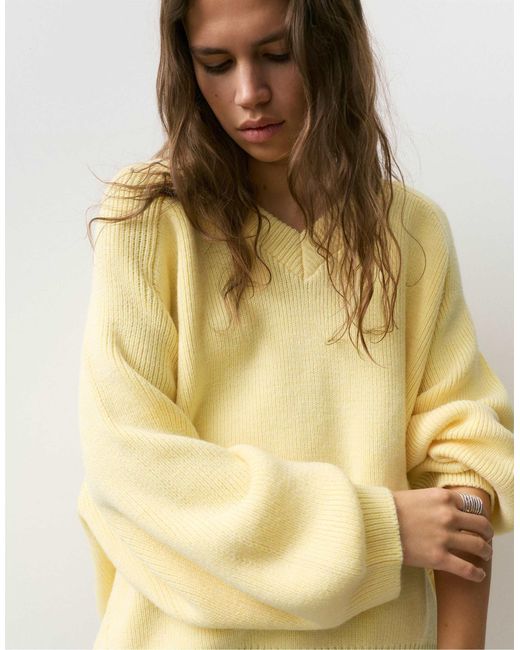 Pull&Bear Yellow – oversize-pullover