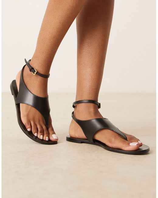 Mango Natural – ledersandalen