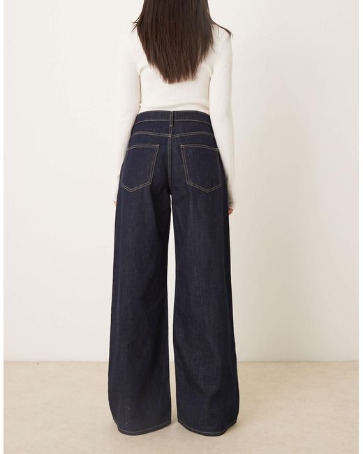 Mango Blue – annie – weite jeans aus 100% baumwolle