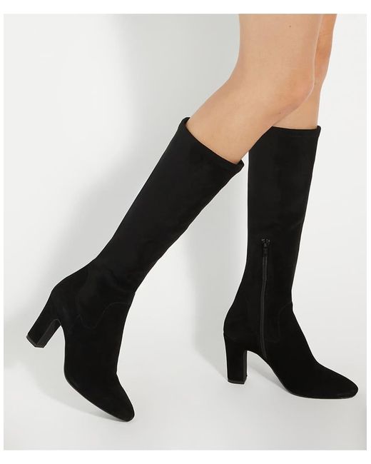 Dune Black Simple Suede Boots Shoe