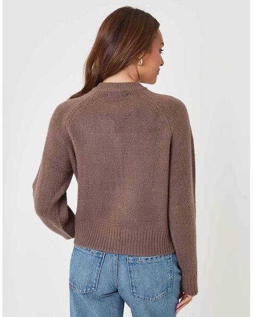 Threadbare Brown Relaxed Fit Knitted Cardigan
