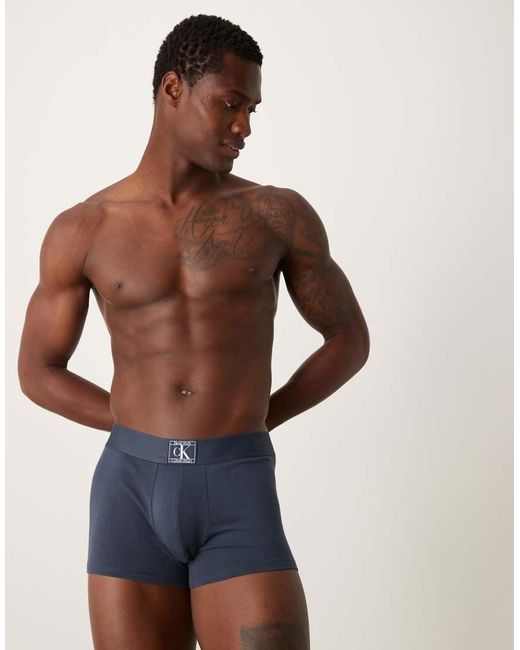 Calvin Klein Blue Ck Established Trunks for men