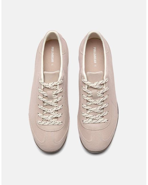 Pull&Bear White – split – sneaker aus wildleder
