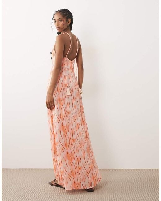 Mango Pink Teen Halterneck Maxi Dress