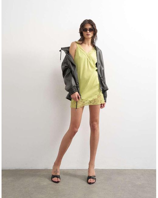 TOPSHOP Multicolor Vintage Lace Mini Slip Dress