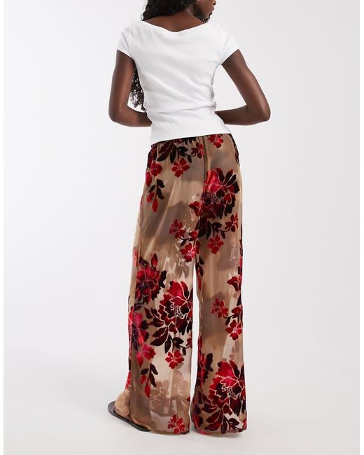 Free People Red Speak Now Lounge Pant