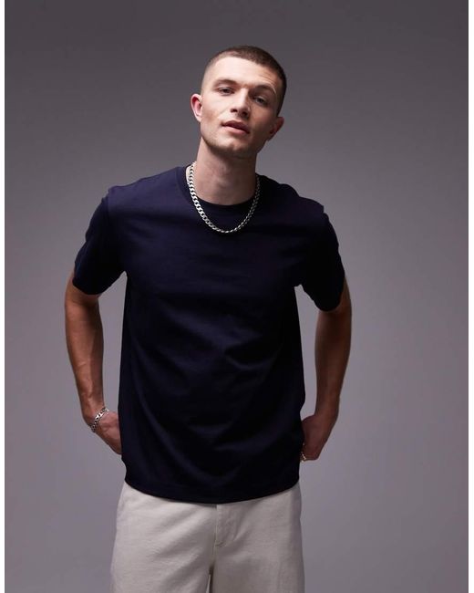 Camiseta De Tejido Grueso De Punto Liso De ARKET de hombre de color Blue