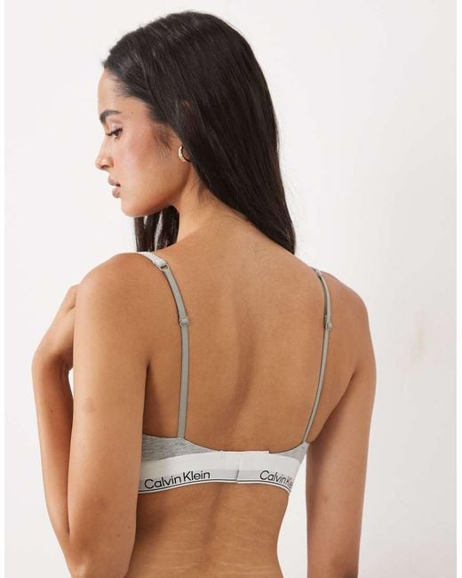 Calvin Klein White Icon Cotton Modal Push Up Triangle Bra