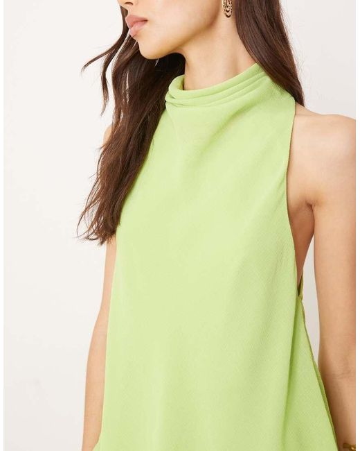 ASOS Green Asos Design Tall Chiffon High Neck Double Layer Maxi Dress