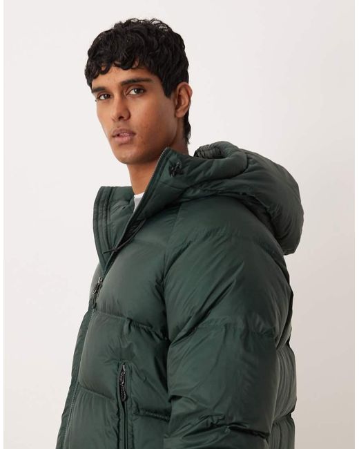 ARKET Green Sporty Down Jacket With Hood for men