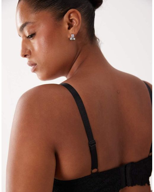 ASOS Black Asos Design Curve Ruby Lace Underwire Bra With Front Closure And Cross Back Detail
