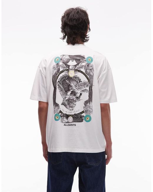 AllSaints White Mysteries Graphic T-shirt for men