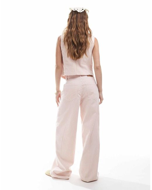 Object White – jeans mit streifen und weitem bein, kombiteil