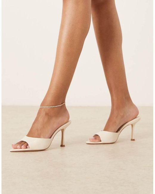 Mango Natural Slingback Heeled Mule