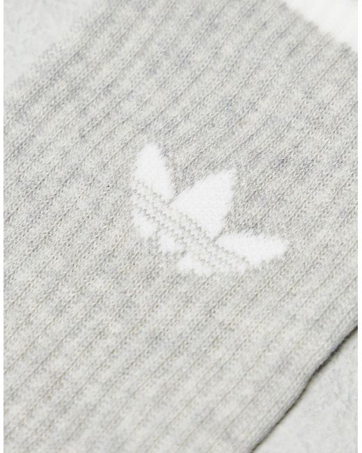Confezione da 3 paia di calzini alti bianchi, grigi e neri di Adidas Originals in White