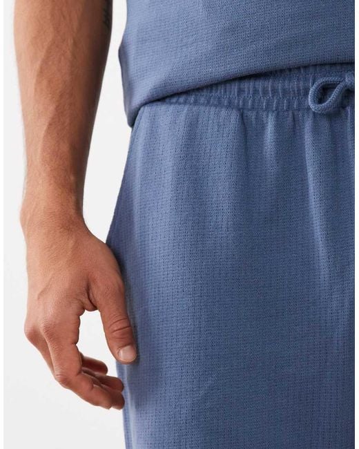 New Look Blue Co-Ord Textured Pull On Short for men