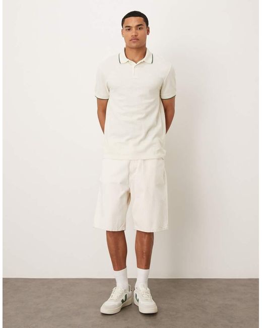 ASOS White Polo With Tipping for men