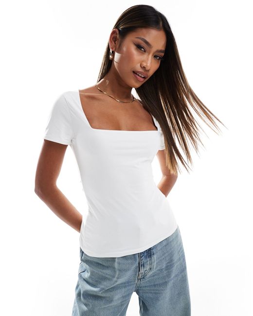 Abercrombie & Fitch White – weiches t-shirt