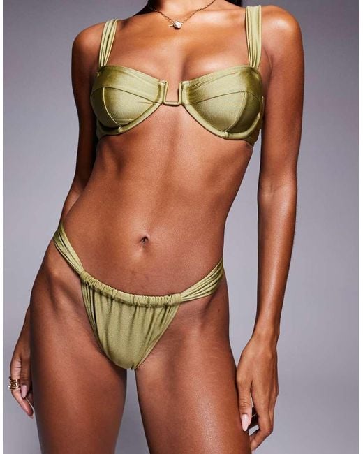 South Beach Brown Ruched Side Bikini Bottom