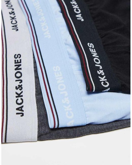 Pack De 3 Pares De Calzoncillos En Negro De Jack & Jones de hombre de color Blue