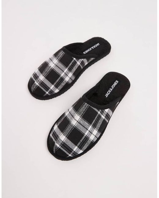 Jack & Jones Black Check Slipper for men