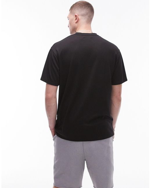 Topman Black Premium Viscose Relaxed T-shirt for men