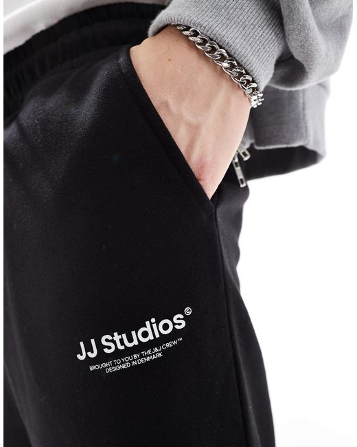 Jack & Jones Black Loose Fit jogger With Logo for men