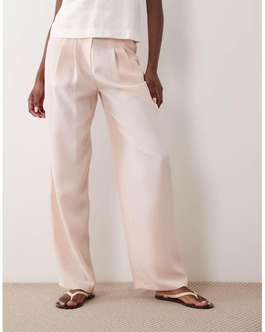 Miss Selfridge Pink Tailored Wide Leg Trouser