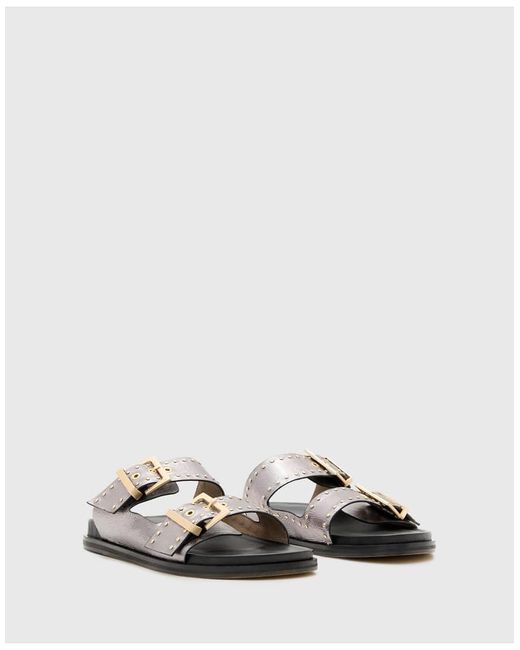 AllSaints White Magda Studded Sandals