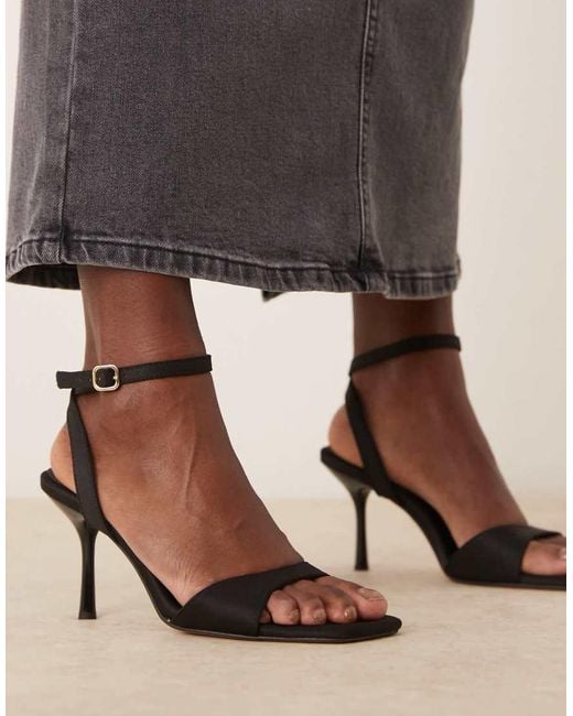 ASOS Brown Wide Fit Hollow Barely There Heeled Sandals