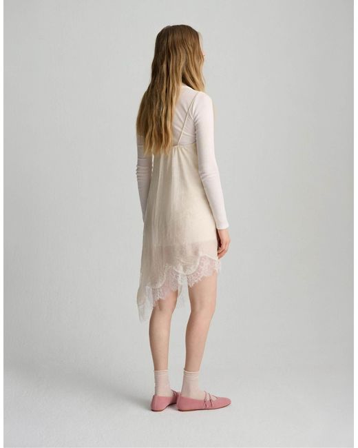 Robe caraco double - beige Pull&Bear en coloris Natural